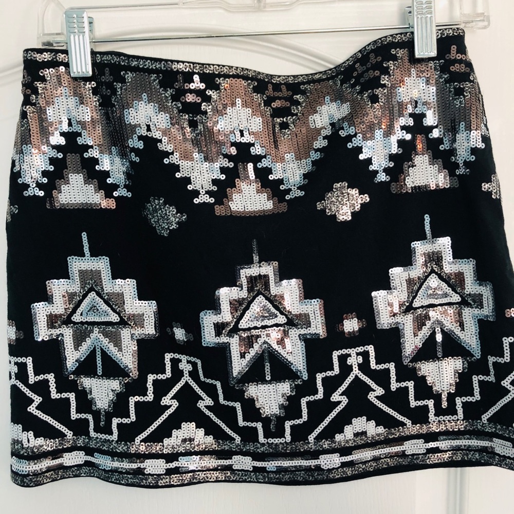 Gold and silver sequin mini skirt